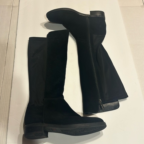 Blondo black suede waterproof heel boots below the knee  w zipper soft inside - Picture 1 of 13